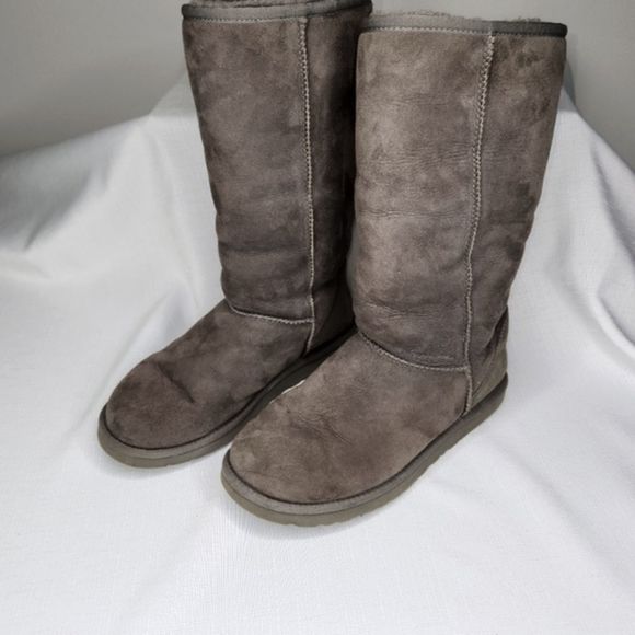 UGG Gray Winter & Rain Boots Sheepskin Women’s 8 - Picture 6 of 13